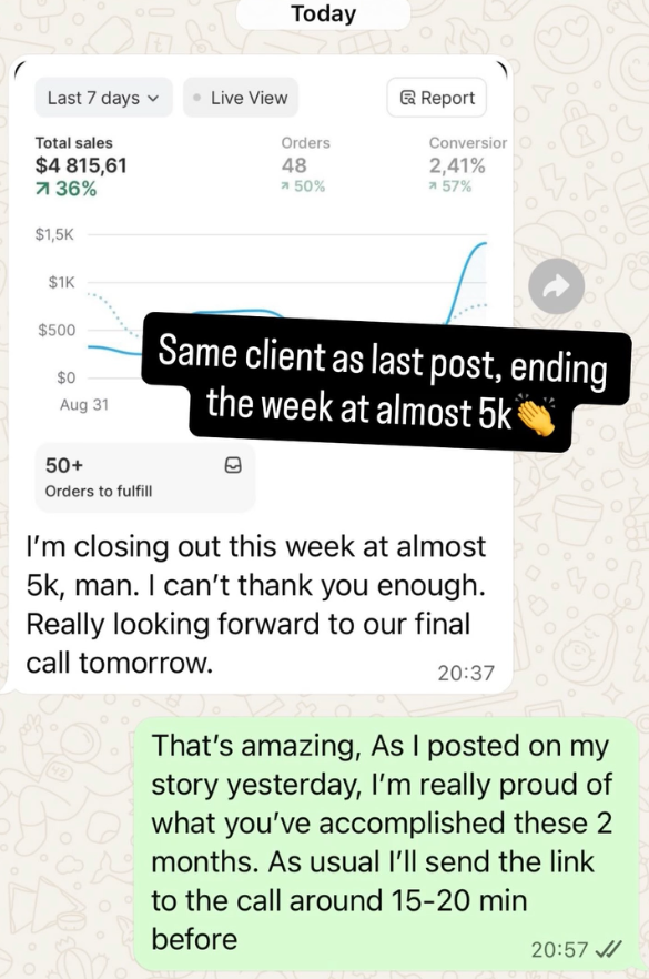 Client testimonial