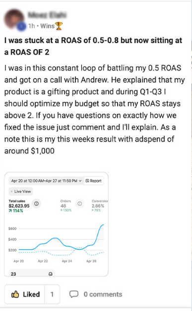 Client testimonial